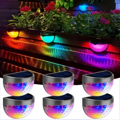 Eruule 6 Solar Fence Colorful Lights, Solar Platform Lights, Solar Wall Lights, Rechargeable Solar Cells, S