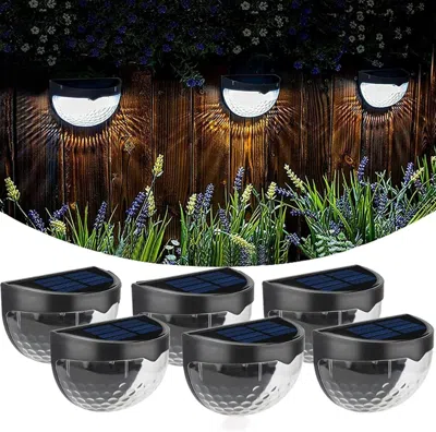 Eruule 6 Solar Fence Lights, Solar Platform Lights, Solar Wall Lights, Rechargeable Solar Cells, Suitable F
