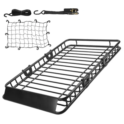 Eruule 63x39x6.3in Universal Roof Rack Cargo Carrier Car Top Luggage Holder Basket With Hook Strap Elastic 