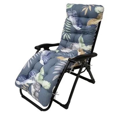 Eruule 67x22in Chaise Lounger Cushion Recliner Rocking Chair Sofa Mat Deck Chair Cushion - Multileaf