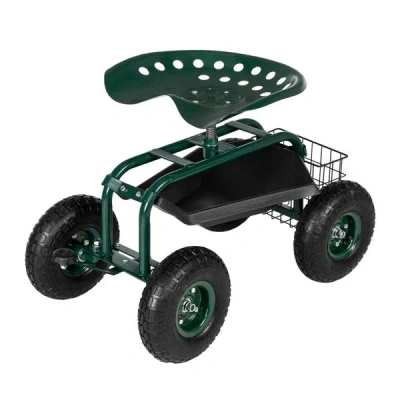 Eruule 75*45*47cm Iron Short Handle Garden Seat Car