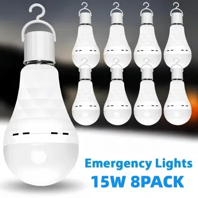 Eruule 8pcs Rechargeable Led Light Bulbs 80w Equivalent 1200mah Battery Backup For Power Outages Emergency 