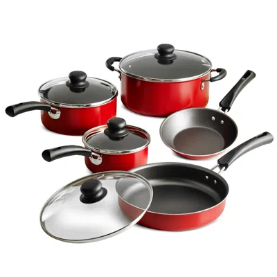 Eruule 9-piece Non-stick Cookware Set, Red In Multi