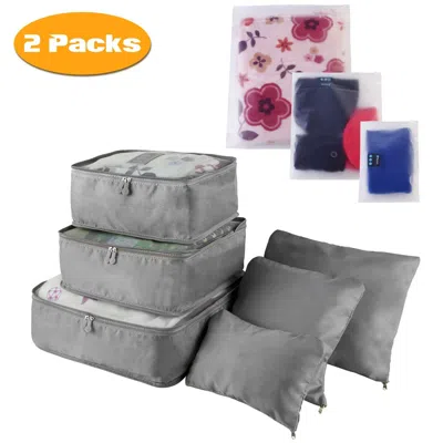 Eruule 9pcs/set Clothes Storage Bags Water-resistant Travel Luggage Organizer Clothing Packing Cubes For Bl In Pink