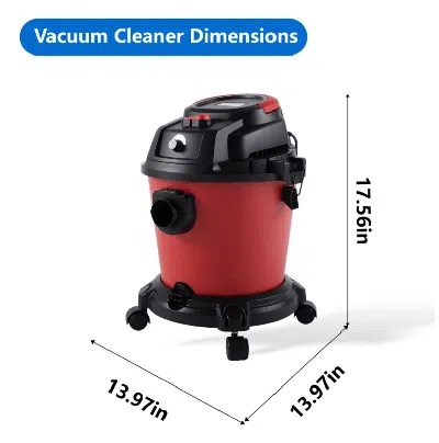 Eruule A 5-gallon Dual-purpose Wet-dry Vacuum Cleaner In Black With 4.3 Hp Power, Featuring A Three-in-one 