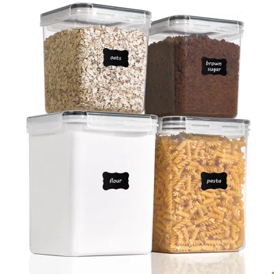 Eruule Airtight Storage Canisters, 4 Pcs Large Food Storage Container For Flour, Sugar