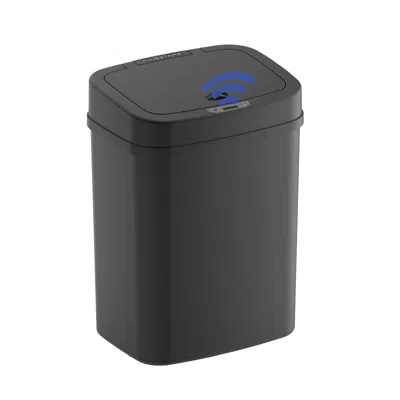 Eruule Automatic Bathroom Trash Can, 3 Gallon Plastic Motion Sensor Garbage Bin With Soft Close Lid, Black