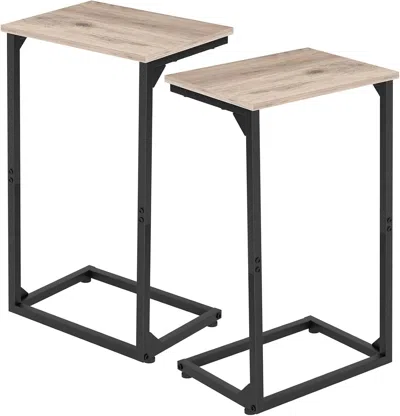 Eruule C Shaped End Tables Set Of 2, Couch Side Tables That Slide Under, Tv Trays