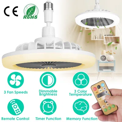 Eruule Ceiling Fan With Lights Remote Control 9.44in E27 Socket Fanlight With Dimmable Dimming Light Color  In Multi