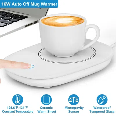 Eruule Coffee Mug Warmer Cup Warmer Auto Shut Off Coffee Tea Milk Electric Heater Pad Office Home Desk Coff In White