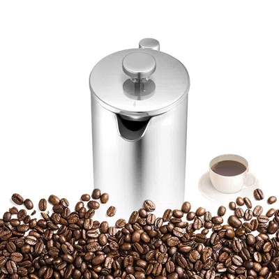 Eruule Coffee Press Tea Maker With Filterr For Household & Commercial In Silver