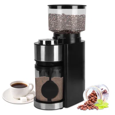Eruule Conical Burr Coffee Grinder Electric Coffee Bean Grinder With 25 Grind Settings 12 Cups Selection Fo In Black