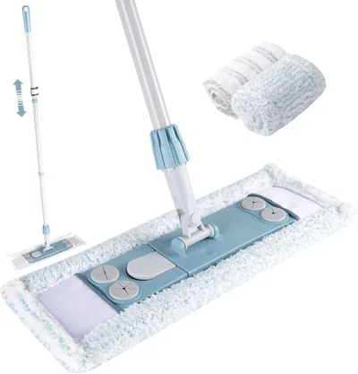 Eruule Dust Mop For Floor Cleaning,magnetic Floor Flat Mop With 2 Washable Pads -extendable 64'' Iron Handl