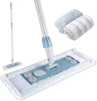 Eruule Dust Mop For Floor Cleaning,magnetic Floor Flat Mop With 2 Washable Pads -extendable 64'' Iron Handl