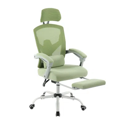 Eruule Ergonomic High Back Mesh Reclining Gaming Chair With Lumbar Support And Swivel Rolling Design For Li In Green