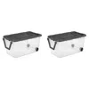 Eruule Extra Large Storage Bin, 160 Quart Wheeled Clear Plastic Storage Container With Handle, Gray, Pack O In White