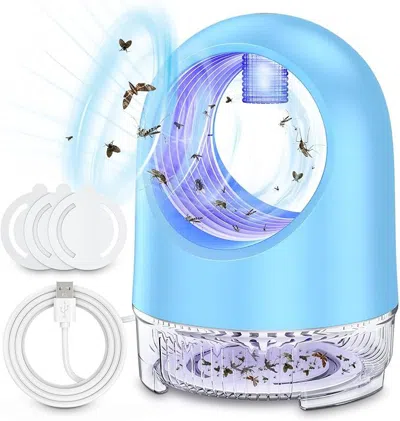 Eruule Fan Powered Indoor Fruit Fly Trap, Catches Gnats, Mosquitoes, Moths Quietly & Safely (blue)