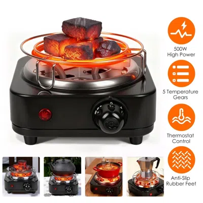 Eruule Fast Heating Hookah Coal Heater 500w - 5 Temp. Gears, Safe Thermostat Design, Rust-resistant Ss, Bon In Black