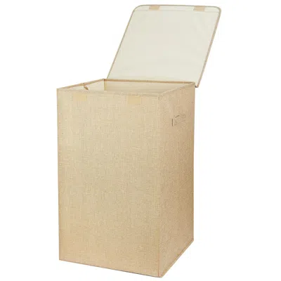 Eruule Foldable Laundry Hampers Washing Clothes Laundry Basket With Lid Handles Storage Organizer In Neutral