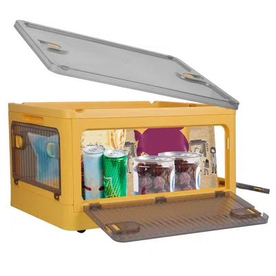 Eruule Foldable Storage Bins With Lid 4 Doors Collapsible Stackable Closet Organizer Containers With Lock 4 In Multi