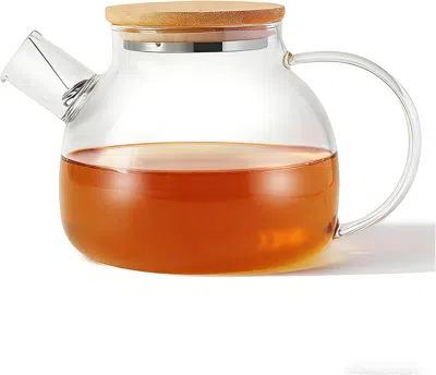 Eruule Glass Teapot With Spout Infuser 33oz Glass Kettle Glass Pitcher Teapot For Loose Leaf Tea & Blooming