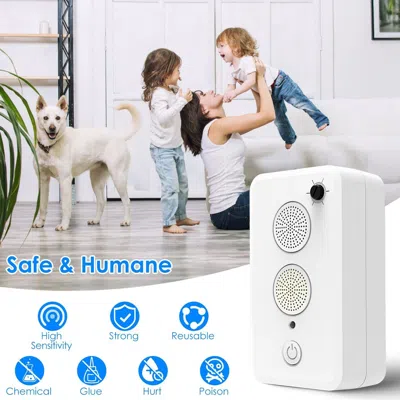 Eruule Indoor Outdoor Pest Deterrent - Ultrasonic Bat Bird Mouse Repeller With 6 Levels, 4pcs.70-80h Runtim In White