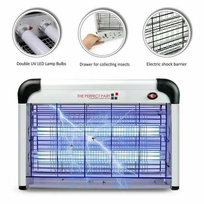 Eruule Lamp Insect Killer Mosquito Zapper Bug Pest Fly Trap Electric Indoor Light Lawn In White