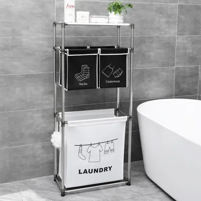 Eruule Laundry Hamper 3 Tier Laundry Sorter With 4 Removable Bags For Organizing Clothes, Laundry, Lights,  In Multi