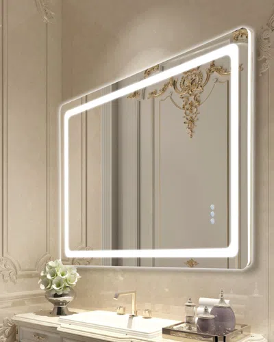 Eruule Led Bathroom Mirror, 32" X 48" Led Bathroom Vanity Mirror With Frontlit And Backlit, Anti-fog Memory In White