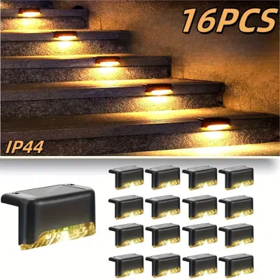 Eruule Led Solar Deck Lights 16 Pack Waterproof And Wide Use For Outdoor Stairs Step Fence Railing Yard And