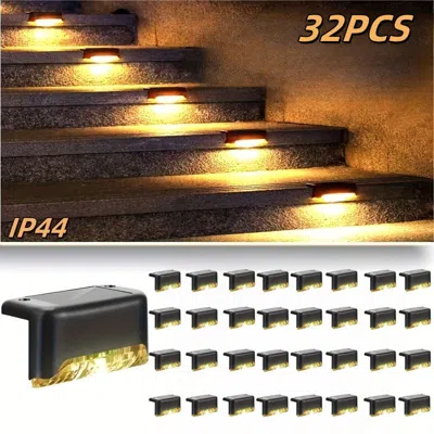 Eruule Led Solar Deck Lights 32 Pack Waterproof And Wide Use For Outdoor Stairs Step Fence Railing Yard And