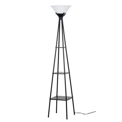 Eruule Metal Etagere Floor Lamp Charcoal Finish