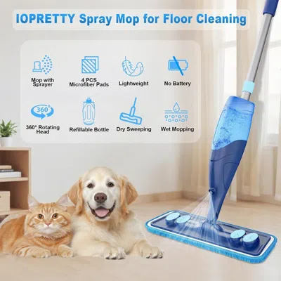 Eruule Microfiber Hardwood Floor Mop - Wet Dry Spray Mop With 4 Washable Pads For Tile Wood Laminate Vinyl 