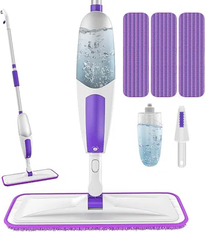 Eruule Microfiber Spray Mop For Floor Cleaning Dry & Wet Use With 3 Washable Pads In Purple