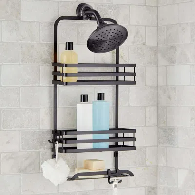 Eruule Over The Shower Caddy, With 2 Baskets And Soap Tray, Matte Black