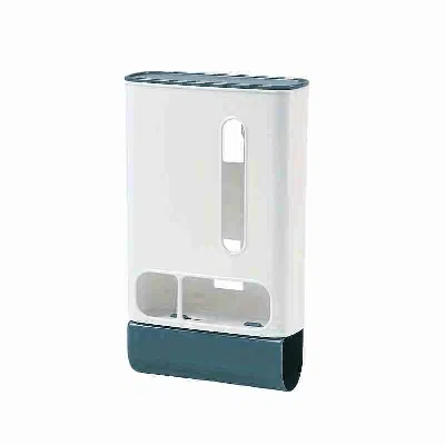 Eruule Plastic Bag Dispenser Wall Mounted Garbage Bag Holder Kitchen Wall Mount Bag Dispenser In Blue