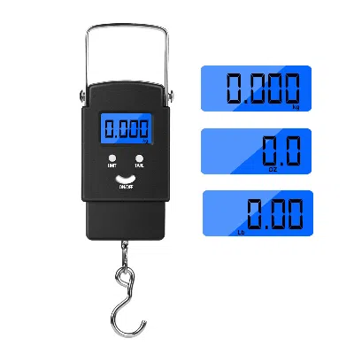Eruule Portable Fish Scale Travel Lcd Digital Hanging Luggage Electronic 110lb / 50kg In Black
