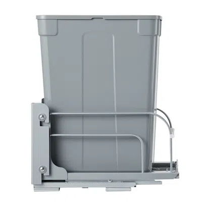 Eruule Pullout Trash Can For Kitchen Cabinets, 35 Qt Garbage Waste Recycling Bin, Under Mount Waste Contain In Grey