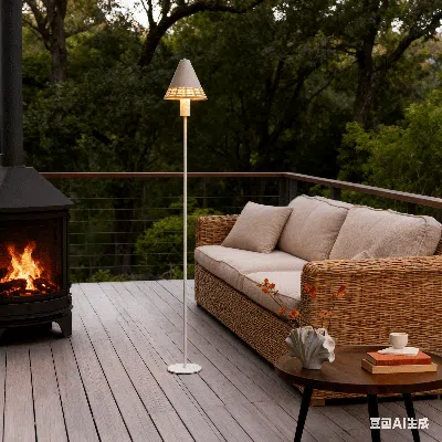 Eruule Rechargeable Linen And Rattan Floor Lamp, Indoors & Outdoor Floor Lamp For Bedroom, Livingroom, Pati