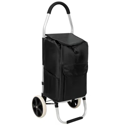 Eruule Shopping Trolley With Wheels,trolley Black Foldable Shopping Cart,removable Shopping Oxford Waterpro