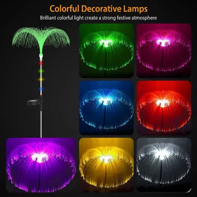 Eruule Solar Jellyfish Garden Lights, 7 Color Changing + 5 Constant Color Led Waterfall Lamp, Ip44 Waterpro In Multi