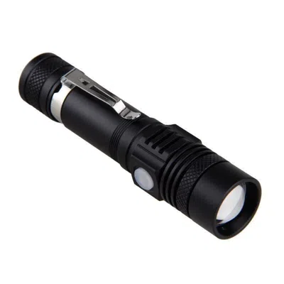 Eruule Super Bright 90000lm Led Tactical Flashlight Zoomable With Rechargeable Battery In Black