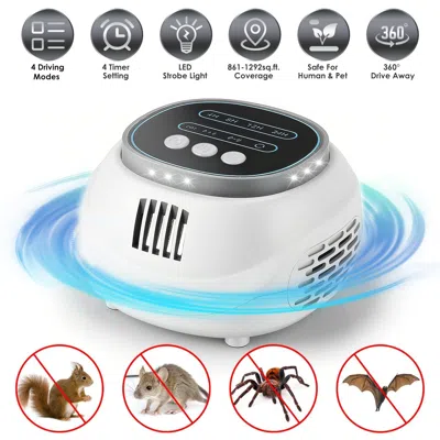 Eruule Ultrasonic Rodent Chaser Rat Repellent Pest Driver Mouse Control Squirrel Repeller With 4 Modes 4-65 In White
