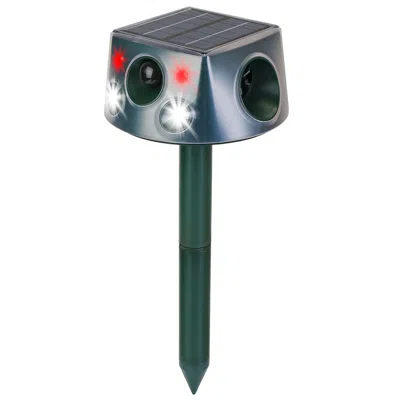 Eruule Ultrasonic Solar Animal Repeller Outdoor Mole Snake Squirrel Repellent Waterproof Bird Deer Dog Cat  In Green