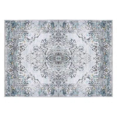 Eruule Vintage Area Rug Modern Non Slip Carpet Boho Low Pile Soft Rug Waterproof Machine Washable Rug For L In Gray