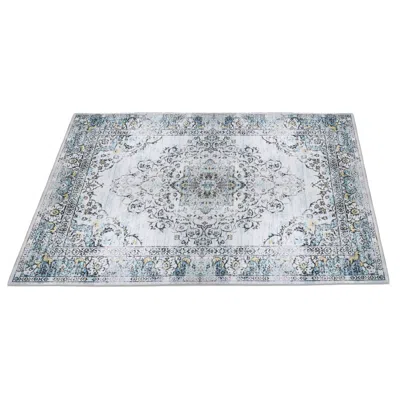 Eruule Vintage Area Rug Modern Non Slip Carpet Boho Low Pile Soft Rug Waterproof Machine Washable Rug For L In Gray