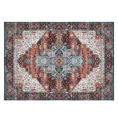 Eruule Vintage Area Rug Modern Non Slip Carpet Boho Low Pile Soft Rug Waterproof Machine Washable Rug For L In Brown