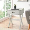 Eruule White 1-drawer End Table In White