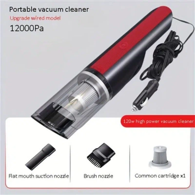 Eruule Wired Red Car Vacuum Cleaner Car With Strong Suction Handheld Vacuum Cleaner Small Mini Rechargeable