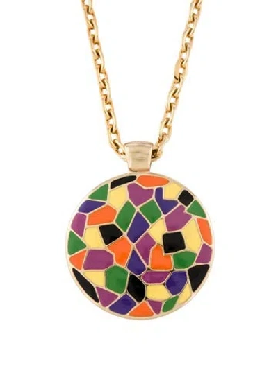 Pre-owned Erwin Pearl Enamel 'italian Riviera' Pendant Necklace, 22.5" In Multi